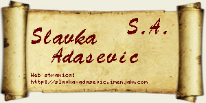 Slavka Adašević vizit kartica